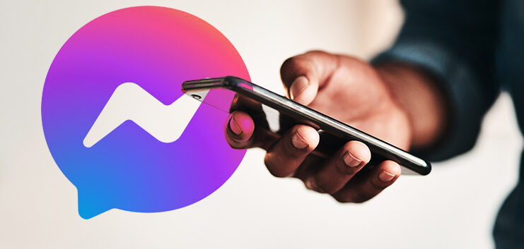 man converses with a business over Messenger
