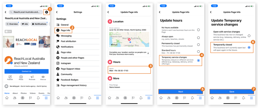 How to update your Facebook Page as Temporarily Closed